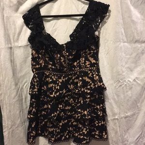 City Chic size 18 black lace with nude back